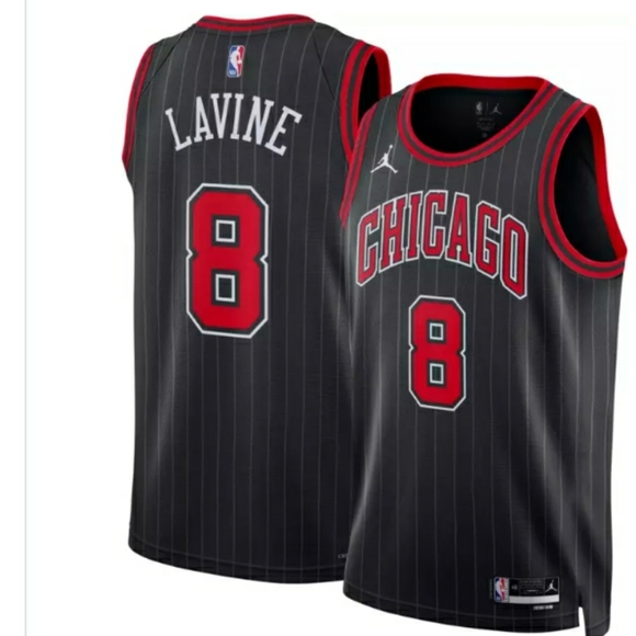 Nike Men's Chicago Bulls #8 Zach Lavine Swingman Jersey Black